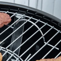 Outsunny BBQ houtskoolgrill met thermometer, zwart, 65 x 65 x 108 cm(m-5)