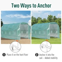 Walk-in Outdoor Tunnel Greenhouse Portable Warm House Backyard Planter Green(m-5)