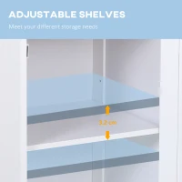 Kleankin Bathroom Cabinet Storage Cupboard MDF Double Door Freestanding Furniture 43L x 34W x 77Hcm White(m-5)