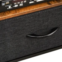 HOMCOM TV Cabinet for 47-inch TVs, TV Console Unit with 2 Foldable Linen Drawers, TV Stand with Shelving for Living Room, Entertainment Room, Rustic Brown(m-8)