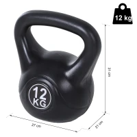 HOMCOM 12kg Fitness Kettlebell Weight PVC Frame With Sand Weightlifting Tools Smooth Grip Noise Reduction(m-3)