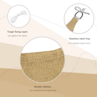 Outsunny Sun Shade Sail Rectangle 4x6m Canopy for Outdoor Patio Lawn Deck Garden Pergola UV Block High Density PE Fabric D-Ring Included Sand(m-5)