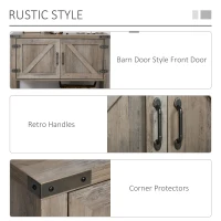 HOMCOM 2-Door Free Standing Storage Cabinet with Bottom Shelf, Kitchen Cupboard, Entryway Storage Cabinet- Grey(m-5)