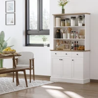 HOMCOM 71" Kitchen Pantry Buffet Server Hutch Storage Sideboard, Bookcase with Drawers & Cabinets for Living Room(m-2)