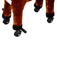 HOMCOM Plush Walking Horse Ride On Toy with Wheels and Realistic Sounds Rocking Horse for Girls Boys 3+ Years Old, 50cm Tall, Brown(m-9)