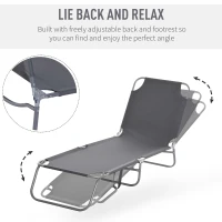 Reclining Beach Chaise Lounge Folding Chair Adjustable Sleeping Bed(m-4)