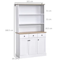 HOMCOM 71" Kitchen Pantry Buffet Server Hutch Storage Sideboard, Bookcase with Drawers & Cabinets for Living Room(m-3)