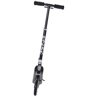 HOMCOM Teens Adult Kick Scooter Foldable Adjustable Aluminum Ride On Toy 2 Big Wheels For 14+ Black(m-4)