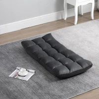 HOMCOM Adjustable Lazy Floor Sofa Chair Lounge Seat Gaming Couch Bed for Living Room, Home Office, Balcony, Dark Grey(m-8)