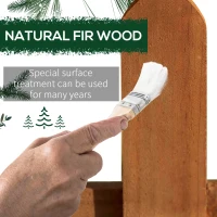 Outsunny Pack of 12 Wooden Border Fences, Garden Fixed Picket Fence for Lawn Edging, Flowerbed, Brown(m-4)