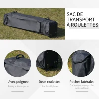 Outsunny 3.64 x 3.64m Pop-up Gazebo Removable Side Walls Foldable Party Tent Instant Canopy Sun Shade Gazebo Shelter Steel Frame Oxford w/ Roller Bag(m-8)