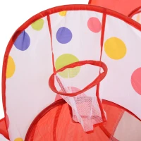 HOMCOM 3 in 1 Kids Pop Up House Play Tent set Ball Pit Easy Setup Mesh with Tunnel Gift(m-5)