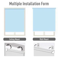 Outsunny Window Roller Blind Home Roll Up Blackout Sun Shade Quality Cover Cream White(m-4)