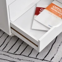 Vinsetto 3 Drawers Wooden File Cabinet with 4 Caster Wheels, 4 Open Shelves Mobile Filing Organizer for Home & Office, White(m-7)