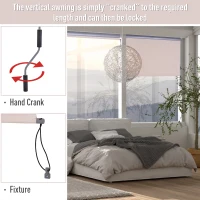 Outsunny Window Roller Blind Home Roll Up Blackout Sun Shade Quality Cover Cream White(m-7)