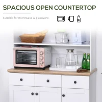 HOMCOM 71" Kitchen Pantry Buffet Server Hutch Storage Sideboard, Bookcase with Drawers & Cabinets for Living Room(m-5)