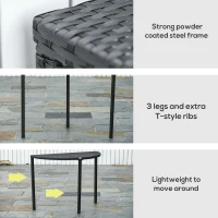 Outsunny Garden balcony table half-moon braided resin 4 wire imitation black rattan(m-6)