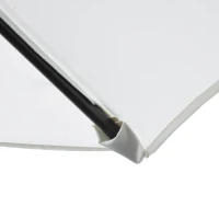 Outsunny Φ2.3m Patio Sun Umbrella Outdoor Market Table Parasol w/ Adjustable Angle 6 Ribs for Garden Backyard Pool Cream White(m-5)