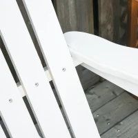 Outsunny Adirondack Rocking Chair with Slatted Design and Oversize Back, Lounger for Porch, Poolside, Garden,White(m-8)
