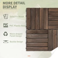 Outsunny 27 Pcs Floor Tiles Interlocking Solid Wood DIY Deck Tiles Indoor Outdoor Flooring(m-5)
