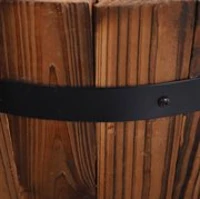 Outsunny Wooden Plant Cart Tricycle Shaped Garden Flower Pot Holder Modern Planter Display Storage Outdoor Carbonized Barrel(m-4)