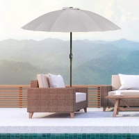 Outsunny Ф270cm Sun Umbrella Patio Umbrella Outdoor Market Table Umbrella with Push Button Tilt Crank and 18 Sturdy Ribs for Garden Lawn Backyard Pool(m-2)