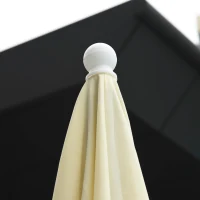 Outsunny 2x2m Square Sun Umbrella Drapes Canopy Parasol with U-shaped Ribs Adjustable Tilt for Backyard Garden Cream White(m-4)