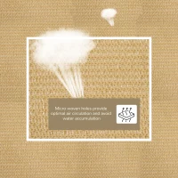 Outsunny Sun Shade Sail Rectangle 4x6m Canopy for Outdoor Patio Lawn Deck Garden Pergola UV Block High Density PE Fabric D-Ring Included Sand(m-4)