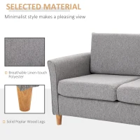 HOMCOM Double Seat Sofa 2 Seater Compact Loveseat Couch Linen Upholstery Armrest Living Room Furniture(m-6)