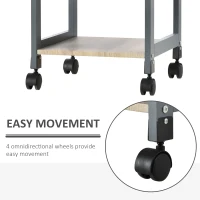 HOMCOM Multi-tier Rolling Kitchen Trolley Serving Cart with 3-Bottle Wine Rack, 1 Drawer, 1 Tray(m-4)