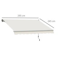 Outsunny 10' x 8' Manual Retractable Sun Shade Patio Awning(m-3)