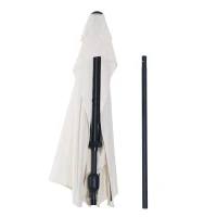 Outsunny 3(m) Round Parasol 8 Steel Ribs Construction Garden Outdoor Umbrella w Zink Alloy Crank & Tilt Function Cream(m-7)
