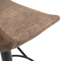 HOMCOM 2 Piece Vintage Barstools Adjustable Height Dining Counter Chair 360° Swivel with/ Footrest for Home Pub, Brown(m-8)