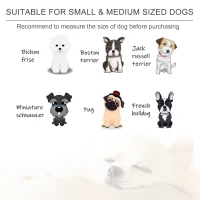 PawHut Raised Dog Bed for Medium-Sized Pet Metal Frame PP Cotton Sponge Cushion Grey 63.5 cm x 49 cm x 38.5 cm(m-7)