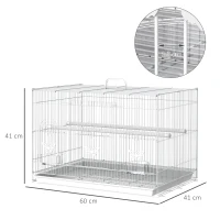 PawHut Bird Cage Bird House with Removable Tray Standing Perch Food Containers for Cockatoo Parrot Canary White(m-3)