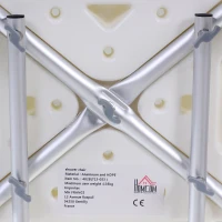 Homcom 6-Level Adjustable Aluminum Bath Stool Spa Shower Chair w/ Non-Slip Feet, Armrest, Back(m-8)