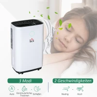 HOMCOM Luftentfeuchter Raumgröße 16-20㎡ 20L/24h elektrisch Raumentfeuchter 4000ml Entfeuchter gegen Feuchtigkeit mit Rollen für Badezimmer Wohnzimmer Schlafzimmer ABS Weiß 33,5 x 23 x 57 cm(m-5)