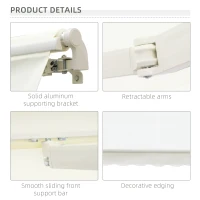 Outsunny 10' x 8' Manual Retractable Sun Shade Patio Awning(m-7)