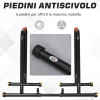 HOMCOM Multifunctional Dip Stand Station for Home Gym Fitness Equipment with Safety Connector for Tricep Dips(m-8)