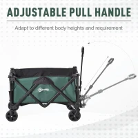 Outsunny Folding Wagon Garten Cart Collapsible Camping Trolley Steel Frame Oxford Fabric(m-5)