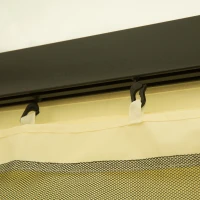 OUTSUNNY 10x13ft Aluminum Frame Gazebo Canopy Double Tier Garden Shelter with Netting and Curtains(m-9)