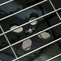 Outsunny BBQ houtskoolgrill met thermometer, zwart, 65 x 65 x 108 cm(m-4)