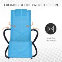 Outdoor Orbital Lounger Zero Gravity Patio Chaise Foldable Rocking Chair w/ Pillow(m-5)