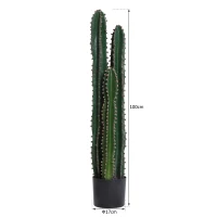 Outsunny Artificial Saguaro Cactus Tree Decorative Plant  w/Pot Home Décor,3 Branches(m-3)