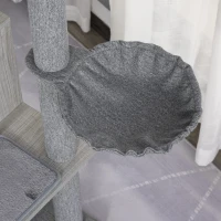 PawHut Multi-level Cat Tree with Sisal-Covered Scratching Posts, House and Baskets Activity Center for kittens Cat Tower Furniture Grey White(m-8)