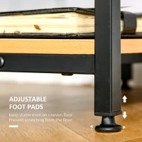 HOMCOM Computer Table with 2-Tier Shelves Home Office Workstation Desk Adjustable Feet, Beech Wood Color(m-5)