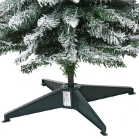HOMCOM 1.8m Artificial Flocked Christmas Tree Pencil Silm Style Snow Tipped Tree Easy Assembly with Foldable Base for Indoor Holiday Decoration(m-5)