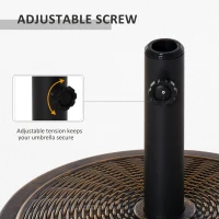 Outsunny Garden Round Umbrella Base Parasol Holder Elegant Design(m-6)