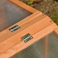 Outsunny 90 x 80 x 58cm Wooden Cold Frame Greenhouse for Plants Outdoor with Openable Covers, Orange(m-8)