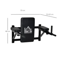 HOMCOM Wall Mounted Dip Station Knee Leg Raise Chin Up Pull Up Rack Home Gym Fitness Exercise Workout Bars New(m-3)